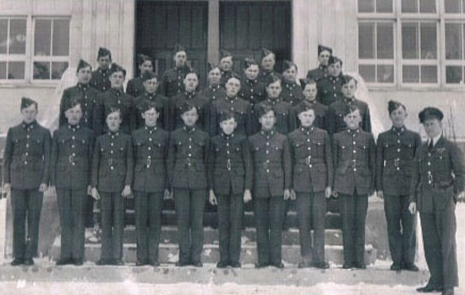 Historical squadron photograph of 23 Squadron cadets and staff on parade