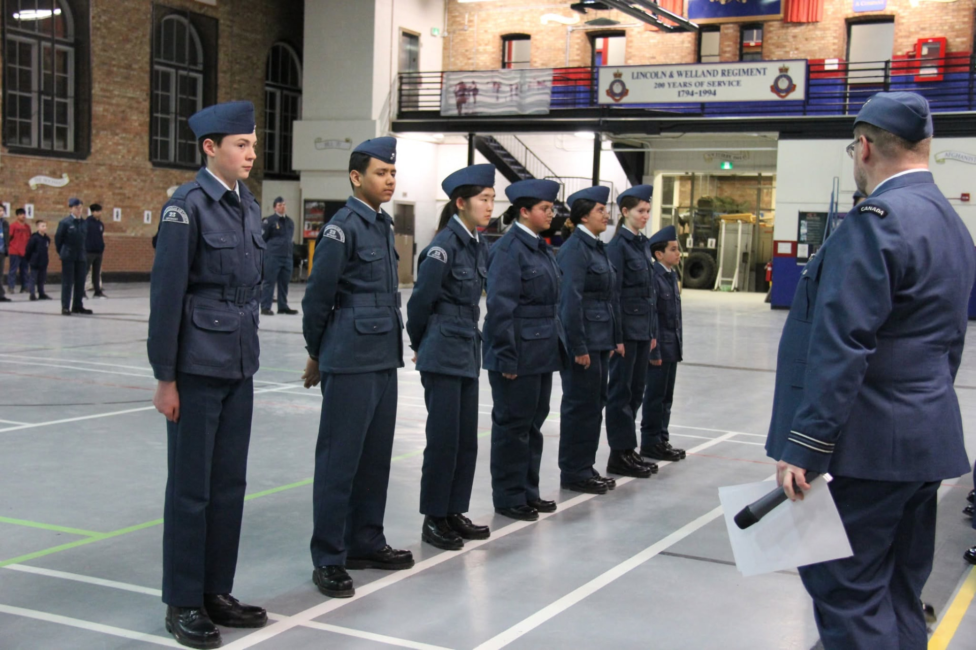 Annual review formation with cadets on parade